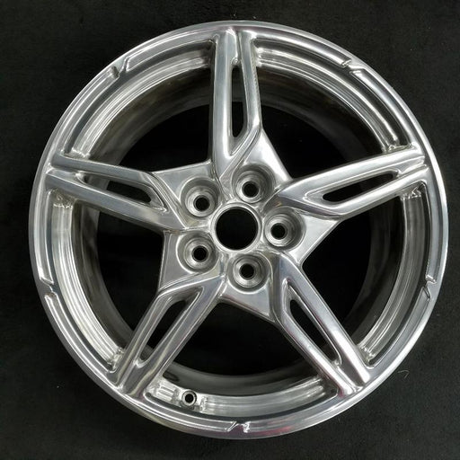 19" CORVETTE 20-22 frt 19x8.5 5 spoke gloss silver opt Q8P Original OEM Wheel - Front View