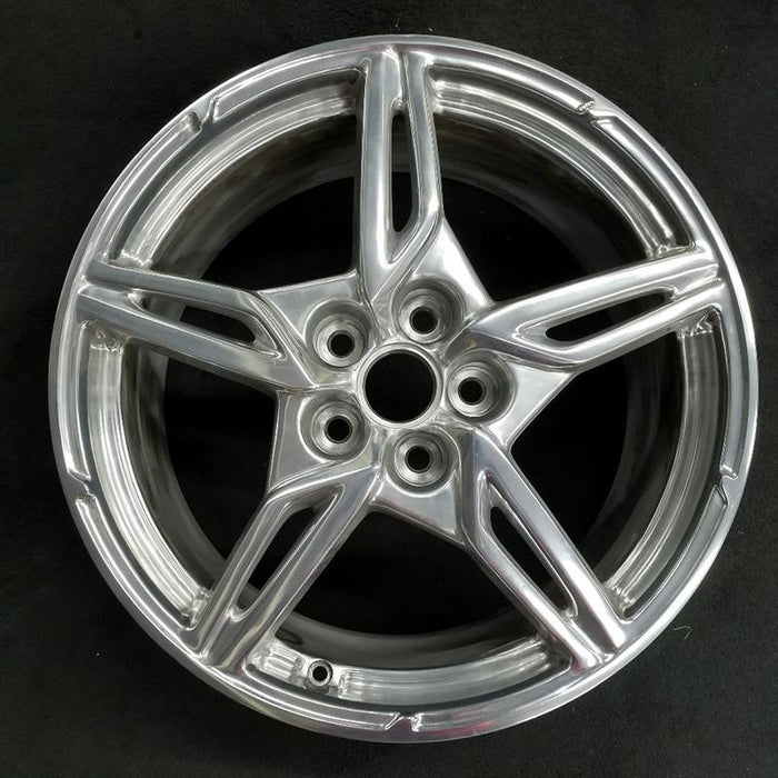 19" CORVETTE 20-22 frt 19x8.5 5 spoke gloss silver opt Q8P Original OEM Wheel - Front View