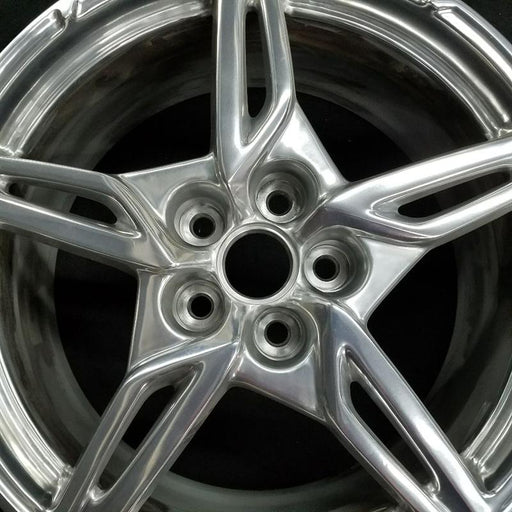 19" CORVETTE 20-22 frt 19x8.5 5 spoke gloss silver opt Q8P Original OEM Wheel - Angle View