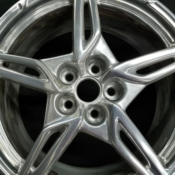 19" CORVETTE 20-22 frt 19x8.5 5 spoke gloss silver opt Q8P Original OEM Wheel - Angle View