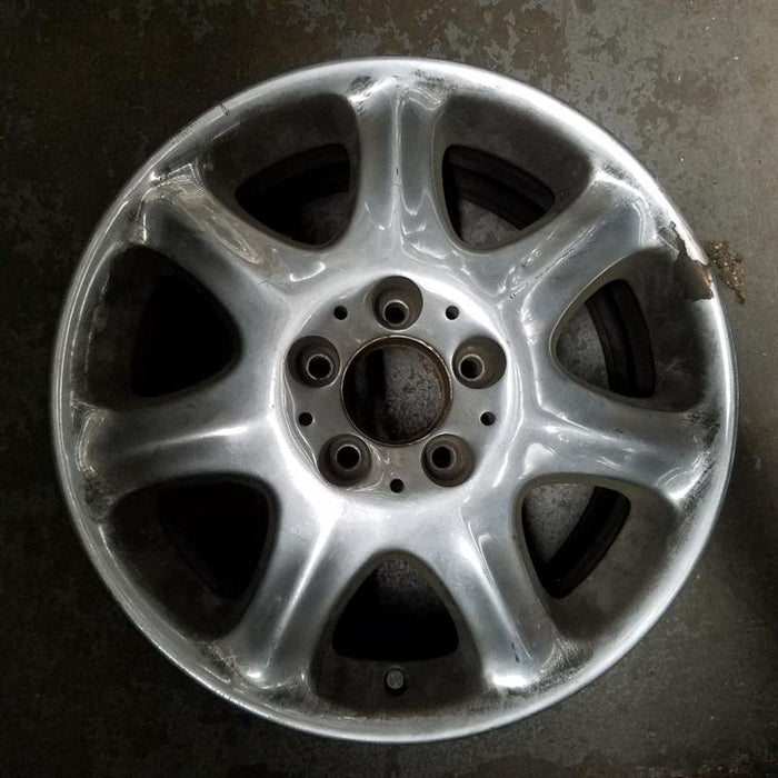 16" MERCEDES S-CLASS 00-02 220 Type; S430 7 spoke 16x7.5 Original OEM Wheel Rim - Front View
