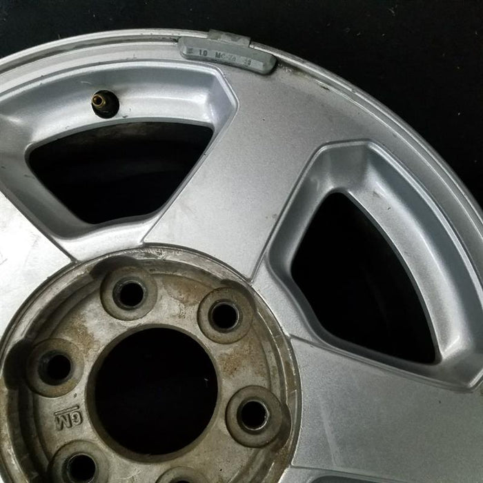 16" TRAILBLAZER 02-03 16x7, aluminum, 5 spoke, opt QC4 , Original OEM Wheel Rim - Back View