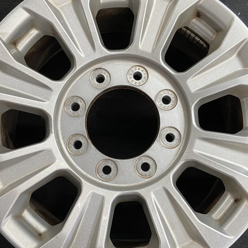 18" FORD F250SD PICKUP 20-22 18x8 aluminum 8 spoke silver Original OEM Wheel Rim - Angle View