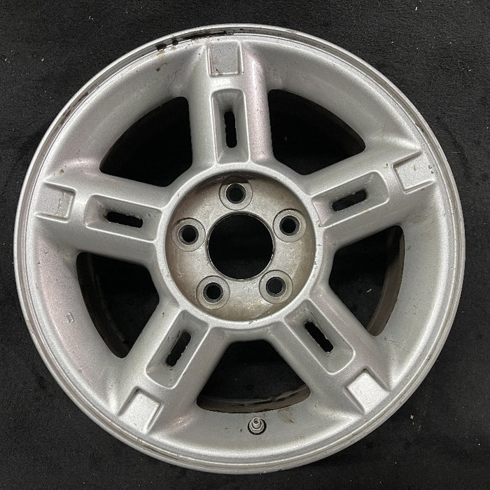 16" EXPLORER 02-03 4 Dr exc. Sport Trac; 16x7 aluminum 5 double spokes w/openings in spokes sparkle silver finish Original OEM Wheel Rim