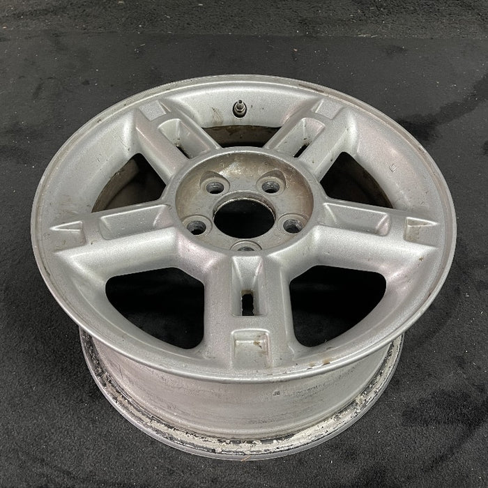 16" EXPLORER 02-03 4 Dr exc. Sport Trac; 16x7 aluminum 5 double spokes w/openings in spokes sparkle silver finish Original OEM Wheel Rim