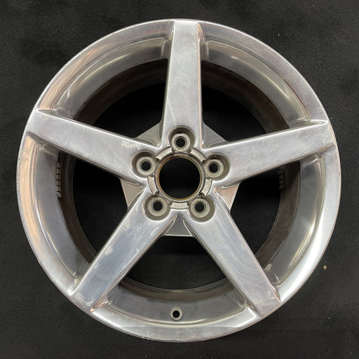 18" CORVETTE 05-07 18x8.5 , 5 spoke, polished Original OEM Wheel Rim - Angle View