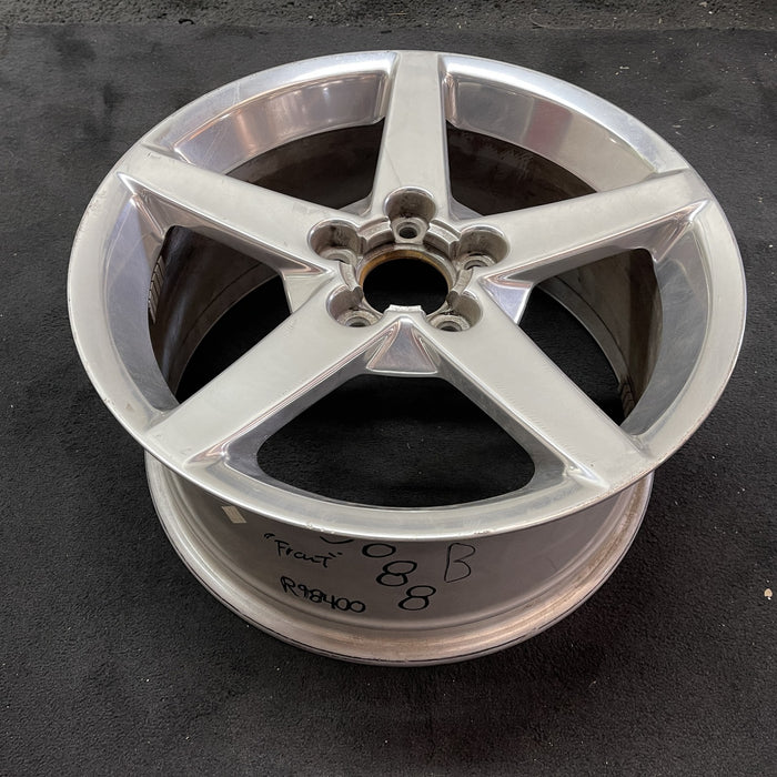 18" CORVETTE 05-07 18x8.5 , 5 spoke, polished Original OEM Wheel Rim - Side Profile