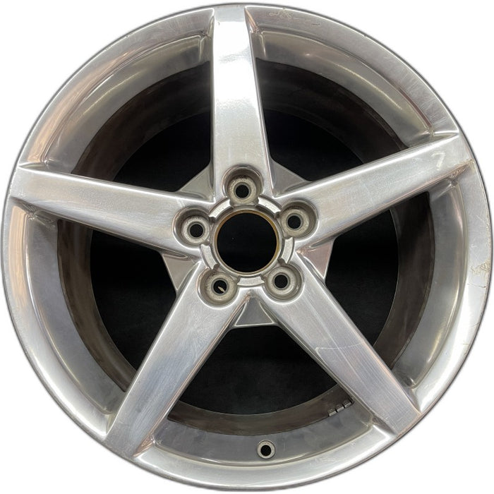 19" CORVETTE 05-07 19x10 rear 5 spoke polished opt QG7 Original OEM Wheel Rim - Front View