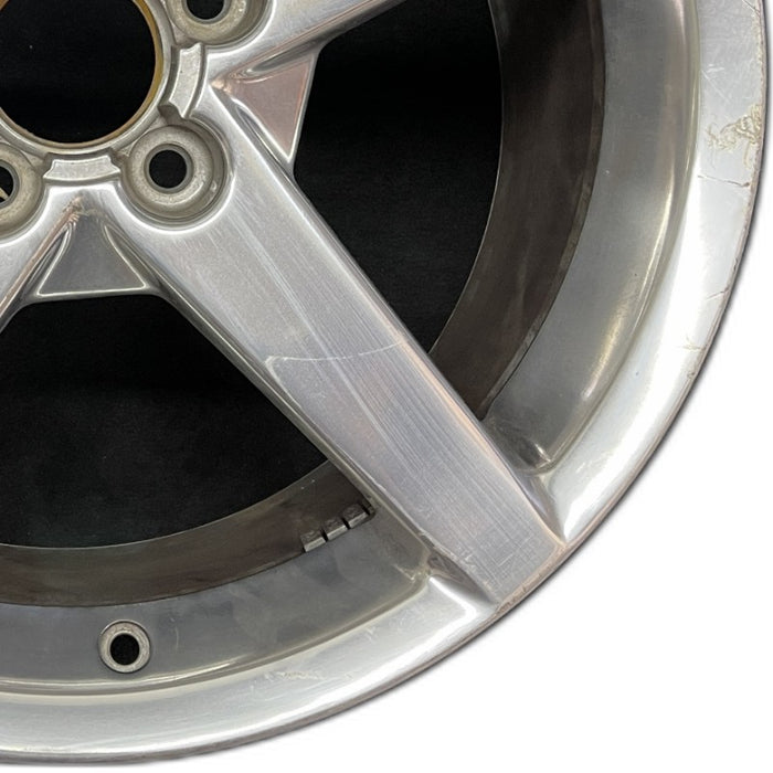 19" CORVETTE 05-07 19x10 rear 5 spoke polished opt QG7 Original OEM Wheel Rim - Close-Up Detail