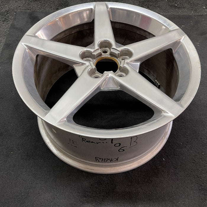 19" CORVETTE 05-07 19x10 rear 5 spoke polished opt QG7 Original OEM Wheel Rim - View 7