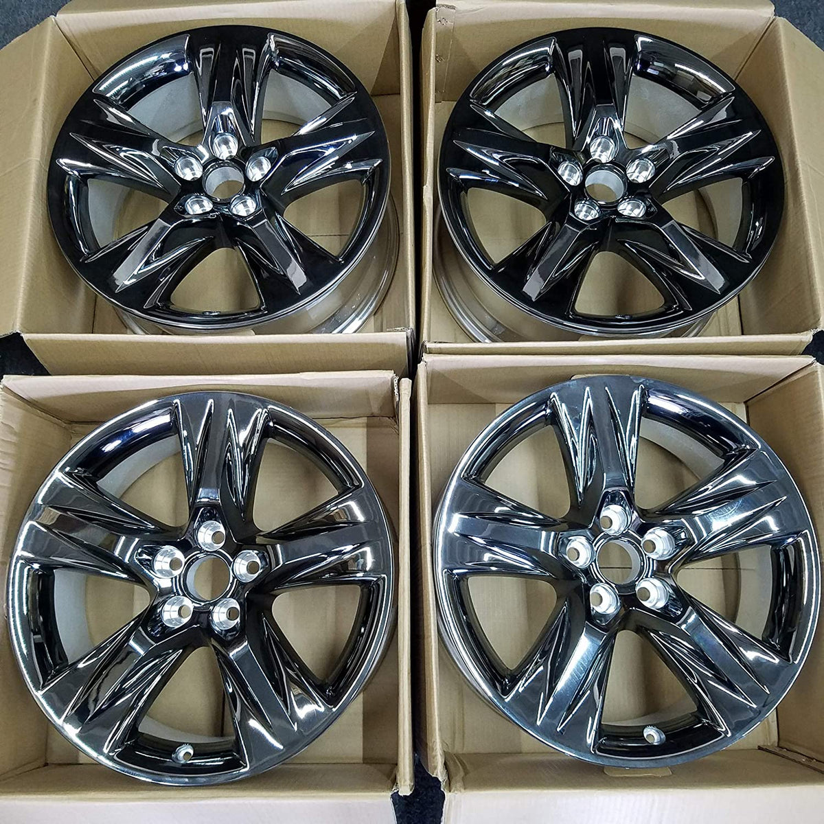 SET OF 4 NEW 19 Black Chrome Wheels For 2014 2019 Toyota Highlander O 