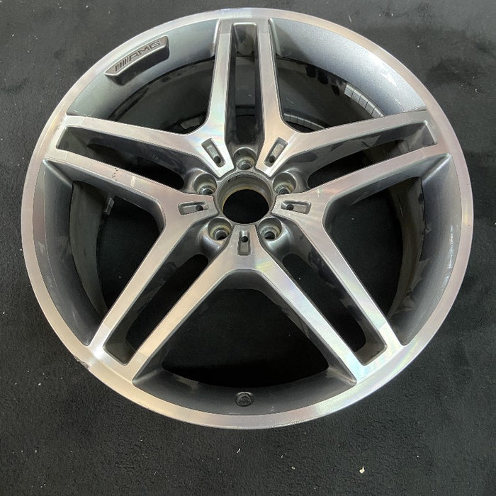 21" MERCEDES GLE-CLASS 18 166 Type SUV VIN D 4th digit GLE43 21x9 machined face with black  pockets tapered spoke Original OEM Wheel Rim