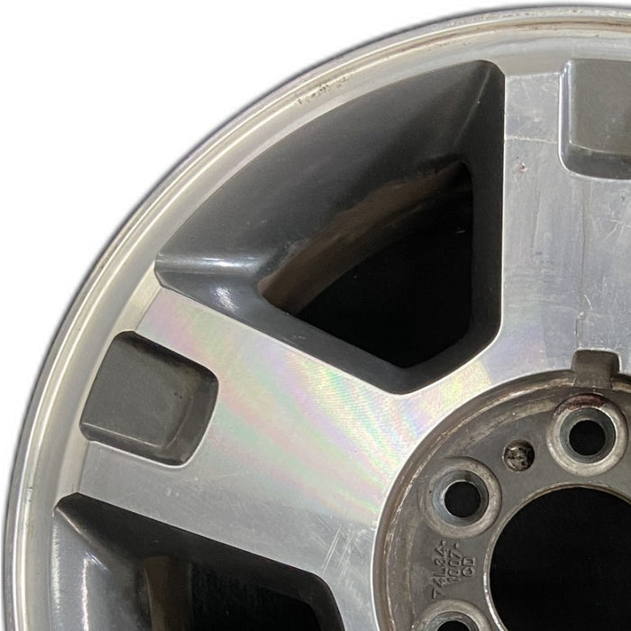 18" FORD F150 PICKUP 04 New Style 18x7.5 aluminum 5 spoke machined face indented ends dark argent pockets Original OEM Wheel Rim