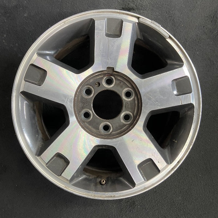 18" FORD F150 PICKUP 04 New Style 18x7.5 aluminum 5 spoke machined face indented ends dark argent pockets Original OEM Wheel Rim