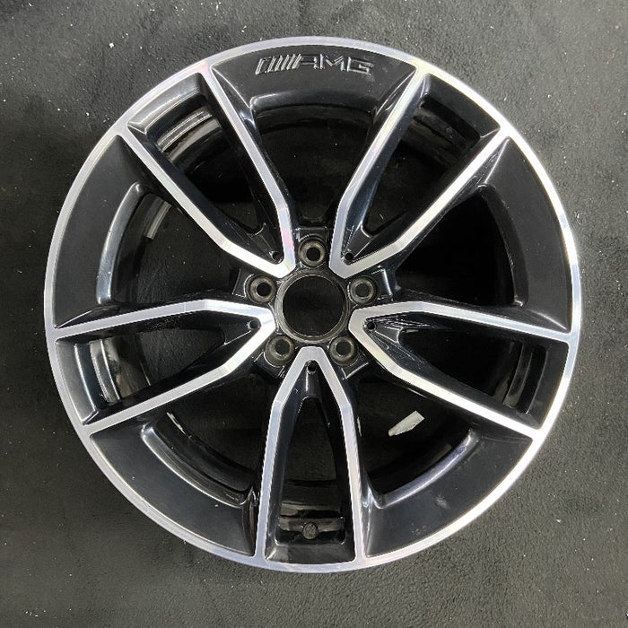 19" MERCEDES C-CLASS 20-21 205 Type C43 Cvertible 19x8.5 10 spoke machined face with black accent Original OEM Wheel Rim