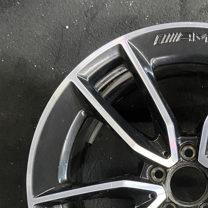 19" MERCEDES C-CLASS 20-21 205 Type C43 Cvertible 19x8.5 10 spoke machined face with black accent Original OEM Wheel Rim