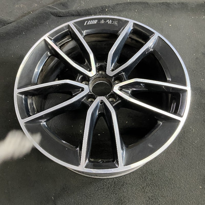 19" MERCEDES C-CLASS 20-21 205 Type C43 Cvertible 19x8.5 10 spoke machined face with black accent Original OEM Wheel Rim