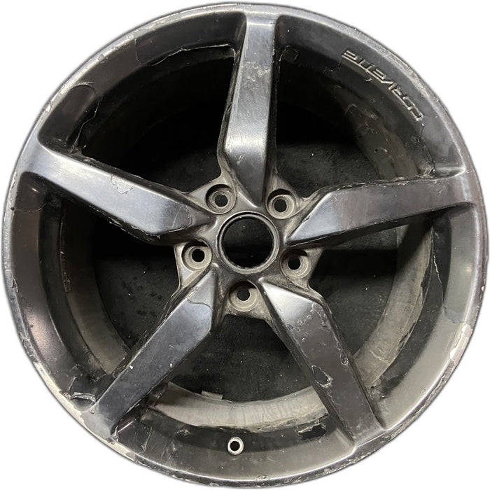19" CORVETTE 15 rear 19x10 black opt QX1 Original OEM Wheel Rim - Front View