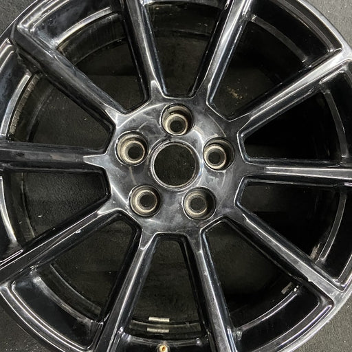 19" MUSTANG 16 19x8.5 aluminum 10 spoke straight spoke black Original OEM Wheel - Angle View