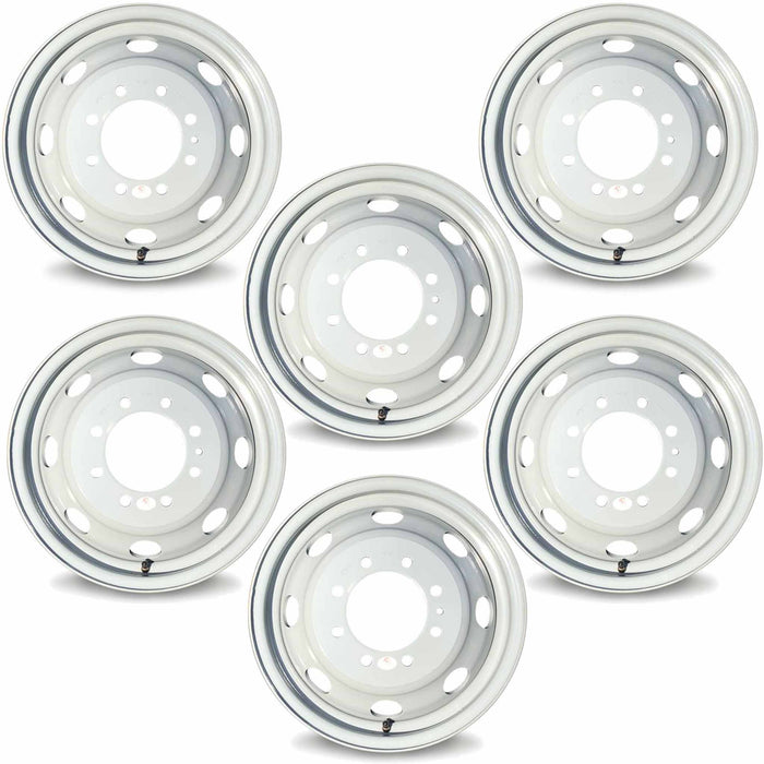 16" 16x6 Set of 6 Brand New Dually Steel Wheel For 1992-2007 Ford E350 E450SD VAN DRW OEM Quality Replacement Rim