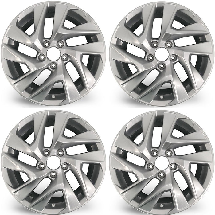 SET OF 4 17" 17x7 Alloy Twisted Spoke Wheels For HONDA CR-V 2015-2016 SILVER OEM Quality Replacement Rim