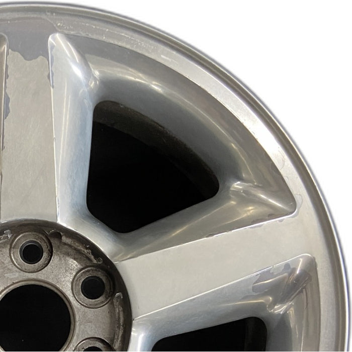 20" AVALANCHE 1500 07 20x8-1/2 5 spoke covered lug nuts w/o groove in spoke; polished aluminum Original OEM Wheel Rim