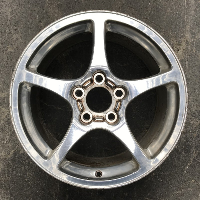 17" CORVETTE 00-04 17x8-1/2 frt aluminum 5 spoke high polished opt QF5 Original OEM Wheel Rim