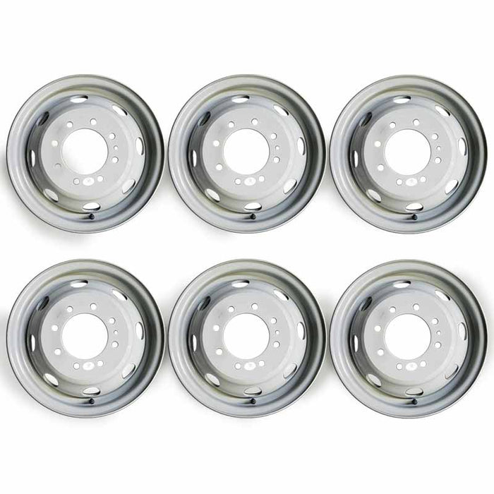 16" SET OF 6 New REPLACEMENT 16x6 Dually Steel Wheel Rim For 92-07 Ford E350 E450 VAN OEM Quality